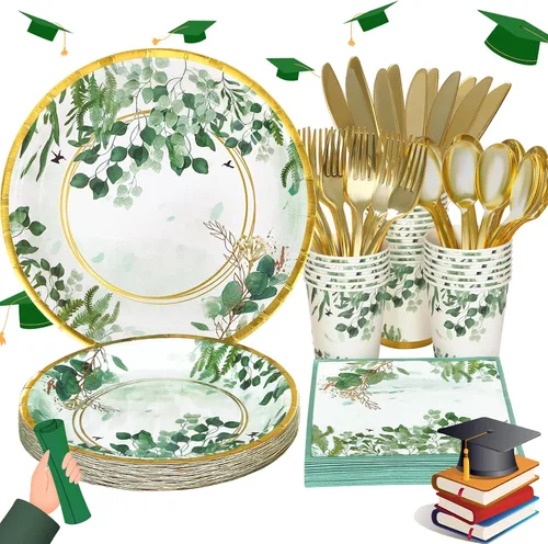 Miniatura 9 de Decoraciones de Ducha Nupcial en Oro Rosa, 168 Piezas de Platos y Servilletas para Despedida de Soltera, Platos de Papel Florales para 24, El Amor