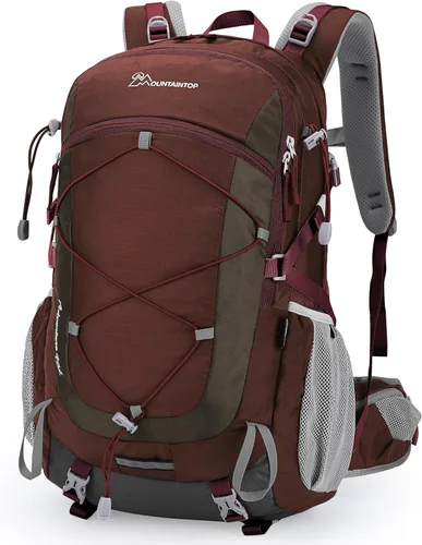 Miniatura 16 de Mochila de senderismo Mountaintop de 25 L/40 L, mochila ligera de viaje para hombres y mujeres, mochila para acampar al aire libre Negro+Azul