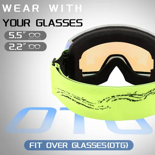 Miniatura 3 de FEISEDY Ski Goggles, OTG Snow Sport Goggles for Adult Youth, Anti-Fog UV400 Protection Bendable Dual-Lenses B2961