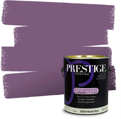 Miniatura 74 de PRESTIGE Pinturas de pintura interior e imprimación en uno, 1 galón, plano, combinación comparable de Sherwin Williams* Kimono Violet*