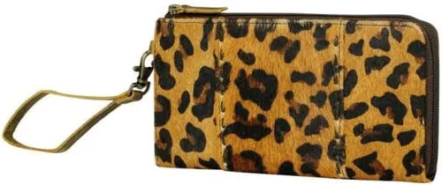 Miniatura 2 de Tan Camel Western - Billetera de cuero con cremallera para mujer Beige y camello