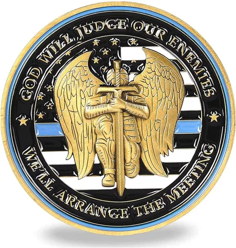 Miniatura 4 de Glamtune US Saint Michael Police Prayer Challenge Coin State Trooper Gifts