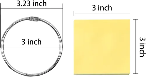 Miniatura 3 de Simetufy Anillos de carpeta de 3 pulgadas, 24 piezas de metal para cuaderno de oficina, color azul, grande