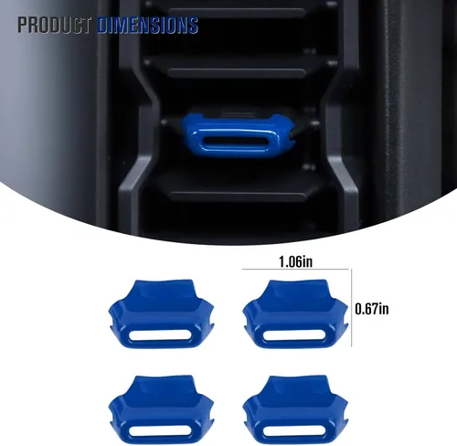 Miniatura 3 de Jimen Compatible con Ford Bronco 2021-2023, 4 piezas de cubierta de botón de ajuste de ventilación de aire de consola central (azul)