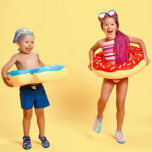 Miniatura 7 de LeIsfIt Zapatos de agua para niños y niñas, zapatos de playa para bebés, calcetines acuáticos antideslizantes para niños