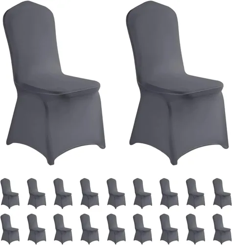 Miniatura 10 de LZY 6 piezas Fundas de Silla de Spandex Elásticas Fundas Deslizables para Fiestas de Boda, Fundas de Decoración de Sillas de Comedor y Banquete Negro