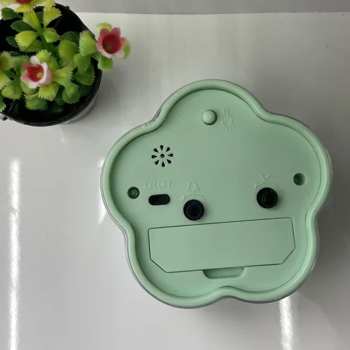 Miniatura 3 de Reloj despertador, con forma de flor, silencioso, para mesita de noche, marco transparente, sin tictac, reloj digital de cuarzo para sala de estar