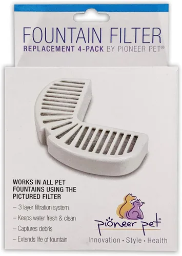 Miniatura 2 de Pioneer Pet Filtros de repuesto para fuente de agua, paquete de 4, se adapta a fuentes de acero inoxidable Raindrop y cerámica Big Max, fácil