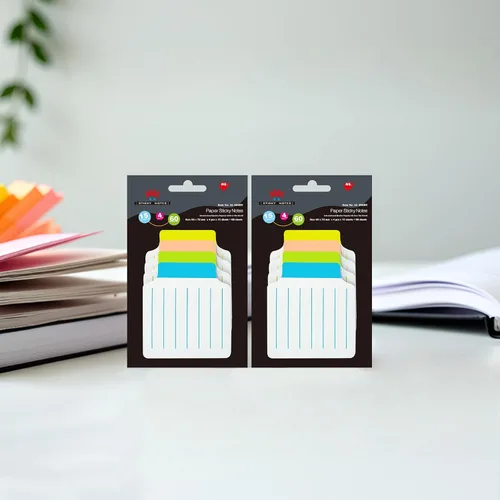 Miniatura 7 de AAAA 4A 2 blocs divisores de notas adhesivas pestañas de 2 2/3 x 2 7/8 pulgadas, blanco, notas adhesivas forradas con líneas para cuadernos, libros