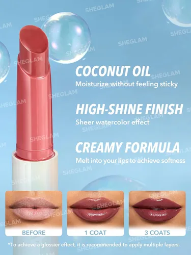 Miniatura 4 de SHEGLAM PoutPerfect - Lápiz labial sólido hidratante no pegajoso con aceite de coco, temporada de bayas