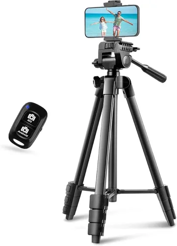 Miniatura 4 de UBeesize Trípode de cámara de 54 pulgadas, trípodes para teléfono para iPhone con bolsa, soporte de viaje con control remoto compatible con iPhone