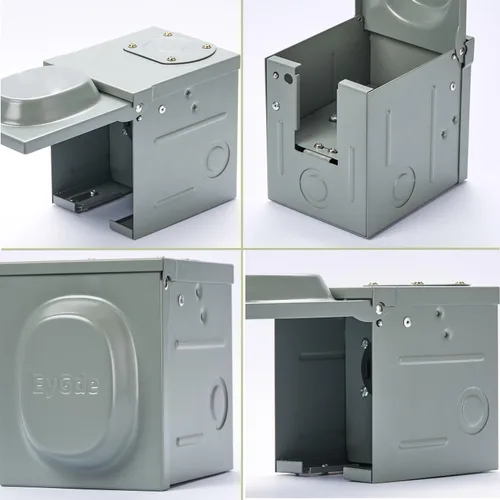 Miniatura 3 de EyGde Caja de toma de corriente RV de 50 amperios 125 V/250 V, cerrada, con cerradura para exteriores, mejorada, NEMA 14-50R, enchufe de receptáculo