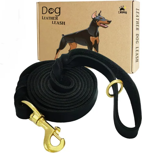 Miniatura 22 de LWBMG Correa de cuero para perro de 8 x 3/4 pulgadas, correas de perro para perros grandes, resistentes, fuertes y suaves, hechas a mano, trenzadas