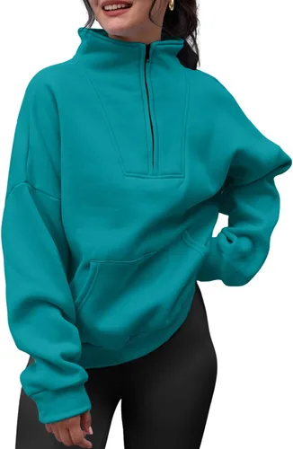 Miniatura 2 de Trendy Queen Sudaderas con media cremallera, sudaderas con capucha de gran tamaño, suéteres de otoño 2023 Y2K ropa de invierno