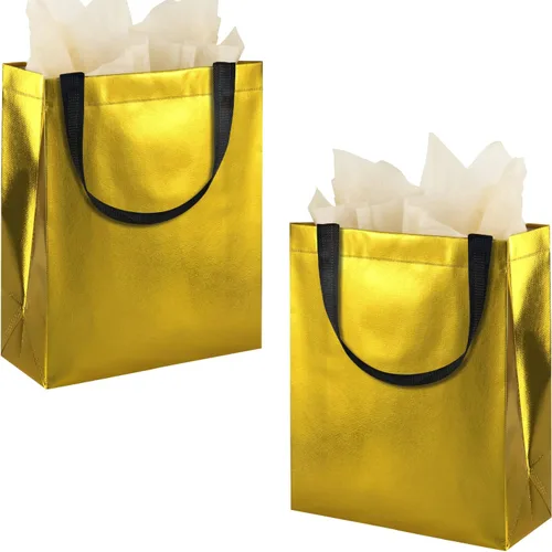 Miniatura 14 de BLEWINDZ Bolsas de Regalo Coloridas con Papel de Seda – 12 Bolsas de Regalo Reutilizables Tamaño Mediano - Ideales para Bolsa de Dulces, Cumpleaños