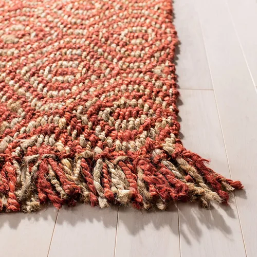Miniatura 6 de SAFAVIEH Natural Fiber Collection NF445A - Alfombra de pasillo de 2 pies 6 pulgadas x 8 pies, color óxido, hecha a mano con flecos, ideal para zonas