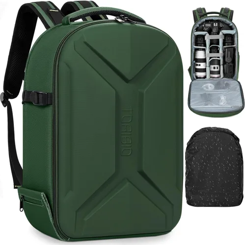 Miniatura 15 de Mochila para cámara, DSLR/SLR/SLR/sin espejo para cámara fotográfica con cubierta para lluvia, funda rígida impermeable para cámara con soporte