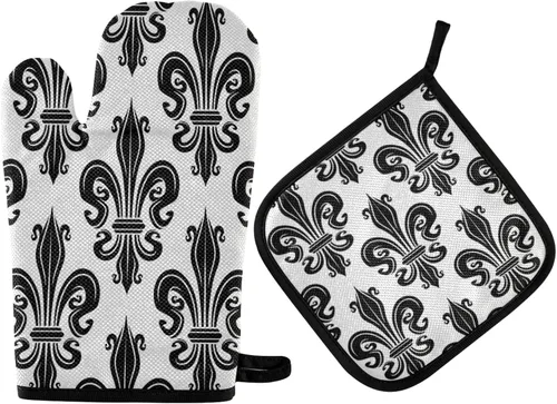 Miniatura 65 de ZZXXB Spring Bird - Guantes de cocina dobles con diseño floral de mariposa, resistentes al calor, antideslizantes, extra largos de 7 x 35 pulgadas