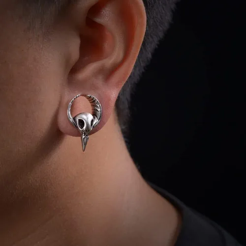 Miniatura 5 de 2 piezas de apertura de túneles de oreja, cuernos de calavera, calibre de oreja, piercing expansor, estirables, joyería de moda, piercing corporal