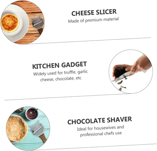 Miniatura 3 de Cabilock Afeitadora de trufas de chocolate de acero inoxidable con maquinilla de afeitar ajustable, herramienta de cocina afilada para queso, ajo