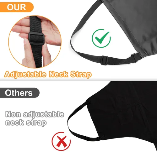 Miniatura 3 de Gotega Paquete de 4 Delantales de Goma PVC Impermeables Ajustables para Lavavajillas - Delantal para Hombres y Mujeres de Trabajo Pesado para Lavar