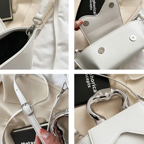 Miniatura 7 de Bolso pequeño de color plateado, bolsos cruzados, bolsos de noche Y2K, bolso de mano para mujer, bolsos de hombro, bolsa de mano para mujer 2024