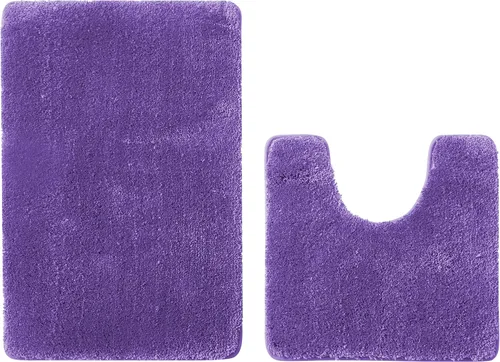 Miniatura 3 de Juego de 2 alfombras de baño de microfibra gruesa y suave, contorno en forma de U, lavables a máquina, alfombras de baño absorbentes, alfombrilla