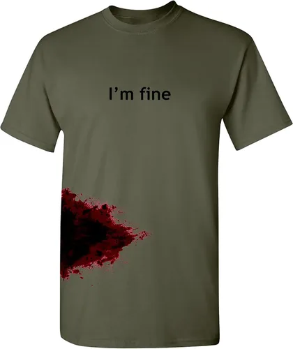 Camiseta con estampados divertidos con humor zombi y texto en inglés Im Fine camiseta divertida de zombi para Halloween