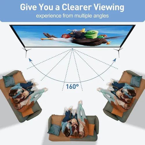Miniatura 3 de Pantalla de proyector con soporte de 120 pulgadas, 16:9 4K HD, pantalla de proyector portátil para interior y exterior, pantalla de cine plegable