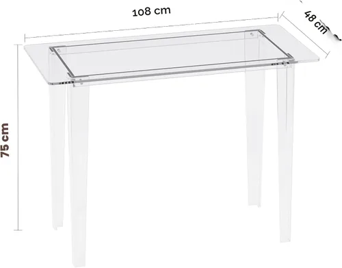 Miniatura 3 de Escritorio acrílico, mesa de acrílico y escritorio transparente, mesa de estudio moderna para oficina en casa, consola multiusos de superficie