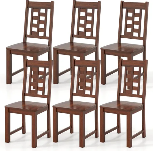 Miniatura 15 de NAFORT Juego de 2 sillas de comedor negras de madera maciza de goma con almohadillas antideslizantes, carga máxima de 430 libras, asiento de granja
