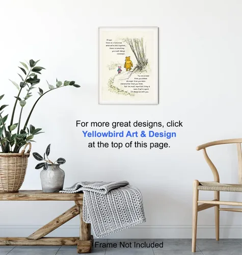 Miniatura 6 de Arte de pared de Winnie - Decoración para habitación de niños de Pooh - Niños - Dormitorio para niñas pequeñas - Arte para guardería de bebés