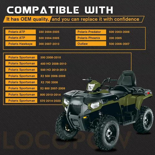 Miniatura 6 de LOCOPOW 2202412 Pastillas de freno delanteras y traseras para Polaris Hawkeye 300 Predator 500 Sportsman 300 400 500 HO 800 570 Scrambler Magnum 325