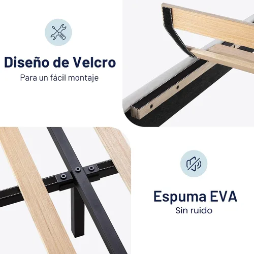 Miniatura 5 de Allewie Base de cama de plataforma tamaño Queen con cabecera tapizada de terciopelo y soporte de listones de madera, base de colchón completa,