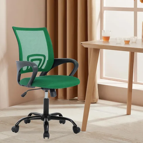 Miniatura 2 de PayLessHere Silla ergonómica para computadora de oficina, silla de escritorio económica, ajustable, cómoda, con respaldo medio, de trabajo con Verde