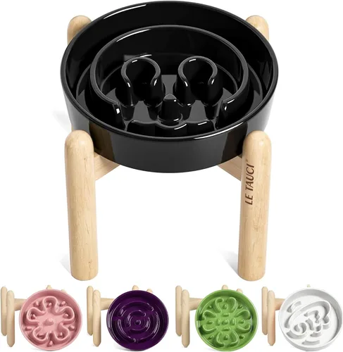 Miniatura 42 de LE TAUCI Cuencos para perros de cerámica de alimentación lenta, cuenco de alimentación lenta de 1.5 tazas para razas pequeñas y medianas, cuenco