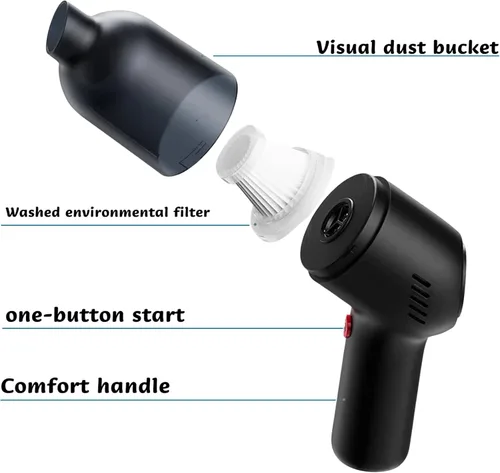 Miniatura 6 de Aspiradora de mano inalámbrica para pistola de acolchonamiento, accesorios para alfombras, mini aspiradora, 9000 PA 120 W, aspiradora portátil