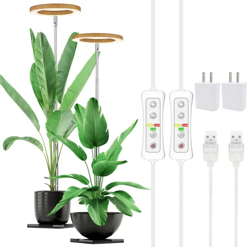 Miniatura 18 de Yadoker - Luz de cultivo LED de espectro completo para plantas de interior, lupa negra, altura ajustable, temporizador automático, bajo voltaje