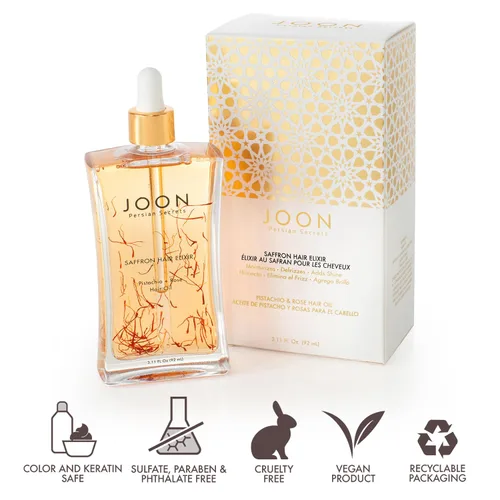 Miniatura 4 de Joon Elixir Capilar Azafrán Pistacho + Aceite de Rosa para el Cabello, 3.11 Fl.