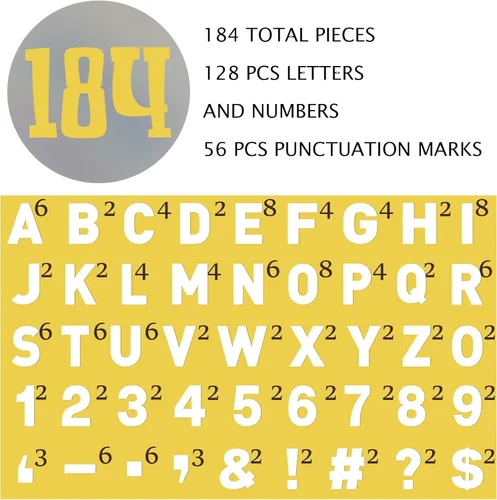 Miniatura 4 de 184 Piezas Calcomanías de Letras de Vinilo Grandes de 6" Calcomanías Grandes de Letras del Alfabeto, Números y Símbolos Autoadhesivas Removibles