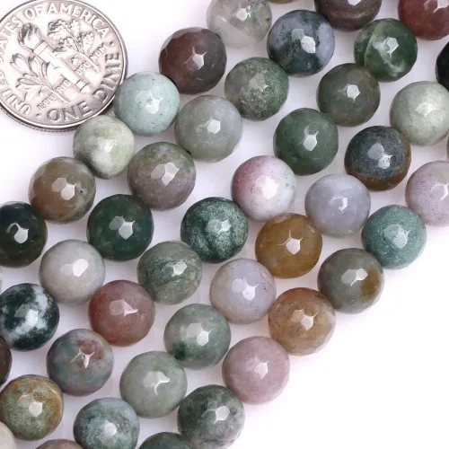 Miniatura 80 de GEM-Inside - Cuentas sueltas de cornalina roja naranja facetada de 0.236 pulgadas (0.236 in), cuentas de energía natural para hacer joyas, redondas