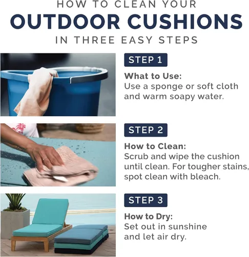 Miniatura 8 de Arden Outdoor Deep Seat Cushion Set, 24 x 24 pulgadas, Cojín para patio resistente al clima, a la lluvia y a la decoloración para silla, sofá y sofá