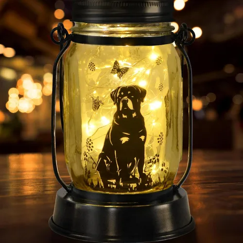 Miniatura 66 de Farol solar de Chihuahua, regalo para mujeres, hombres, mamá, cumpleaños, amantes de perro Chihuahua, luz conmemorativa pérdida de mascotas