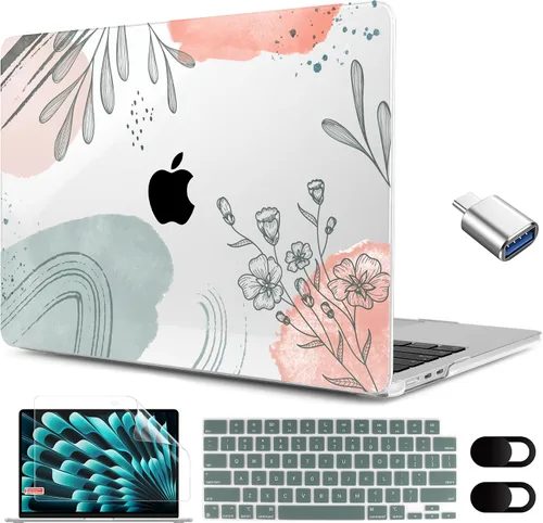 Miniatura 11 de MEEgoodo Funda para MacBook Air M5/M4/M3/M2 de 15 pulgadas 2026 2025 2024 2023, funda compatible con el modelo (A3448/A3241/A3114/A2941)