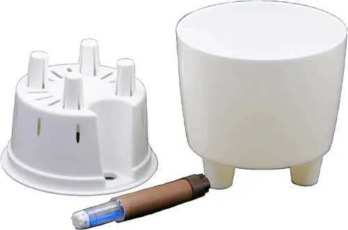 Miniatura 5 de Paquete de 4 mini macetas con indicador de nivel de agua para violetas africanas, plantas de interior pequeñas