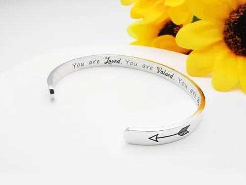 Miniatura 170 de Pulseras inspiradoras para mujer, joyería de acero inoxidable, con refranes, pulsera motivacional con mensaje oculto, pulseras grabadas para mejor