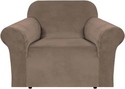 Miniatura 17 de H.VERSAILTEX Funda de terciopelo elástico para sillón, funda para sillón de 1 cojín para sala de estar, funda de muebles hecha de terciopelo grueso