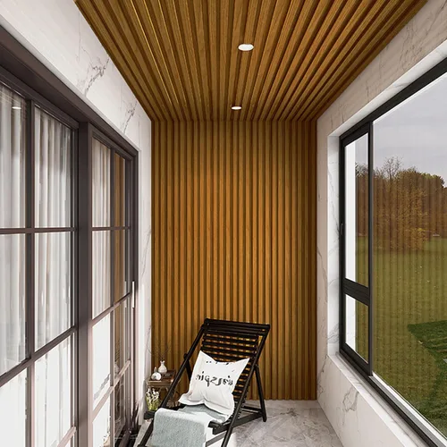 Miniatura 7 de Gaahing Paquete de 2 paneles de pared con acabado de madera, paneles acústicos de listones 3D para estudio de grabación, oficina, decoración Nogal