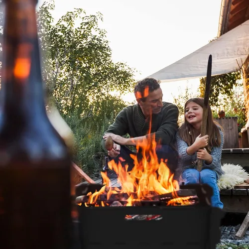 Miniatura 6 de Pozo de fuego de 20 pulgadas, Pozo de fuego portátil para exteriores con bandeja para BBQ, Pozos de fuego de acero desmontables para camping