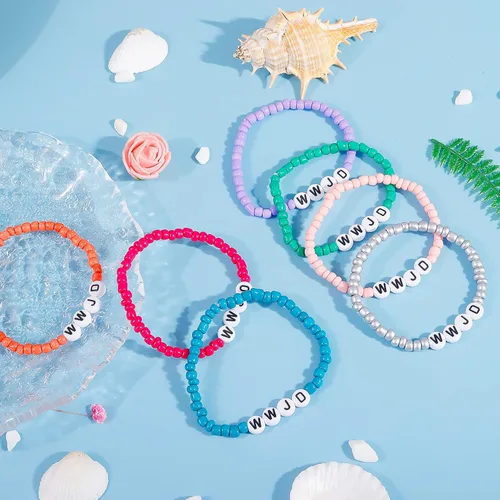 Miniatura 48 de Long tiantian WWJD - Pulsera con texto en inglés «What Would Jesus Do», pulseras WWJD para mujeres, pulseras W.W.J.D para hombres, joyería